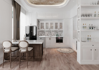 Tủ bếp gỗ tự nhiên 01