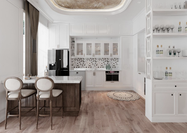 Tủ bếp gỗ tự nhiên 01
